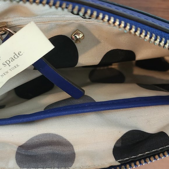 Kate Spade Janelle Cobalt Blue w/ Black Patent Leather Bow Crossbody - Picture 8 of 8